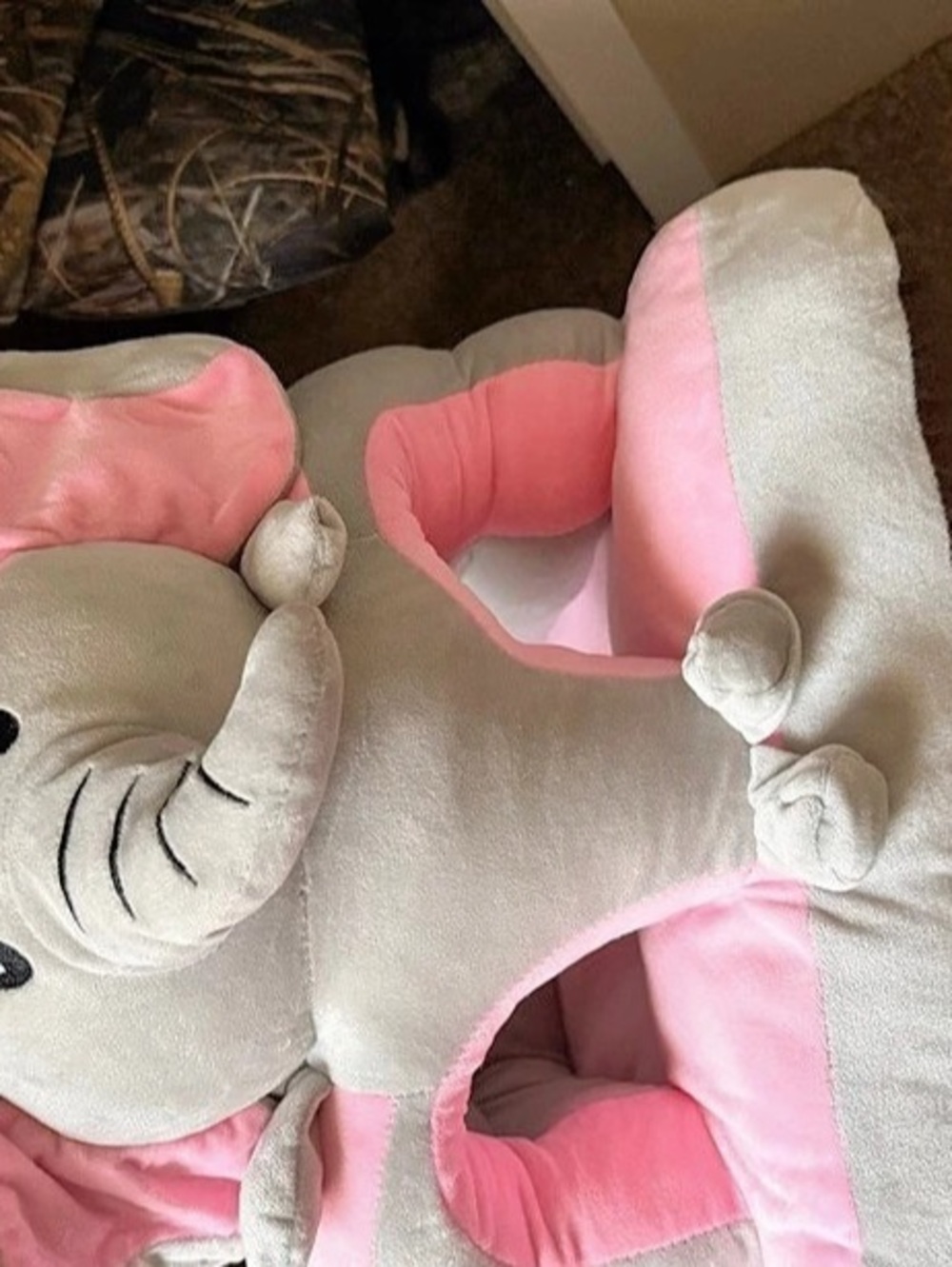 Elephant Pink & Gray Baby Bag